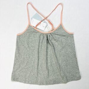 Calme x Johnny Was Night & Day Women’s Small Gray Tank Top Activewear NWT